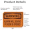 Signmission Alarm Will Sound If Door Is Opened, 10 in W x Rectangle, Vinyl Decal OS-2PACK-WS-D-710-L-19642 - alternate 6